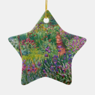 monet Blumen Vintag d-Iris-Garten-an-giverny Keramikornament