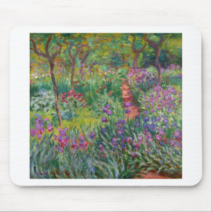 monet Blumen Vintag d-Iris-Garten-an-giverny Mousepad