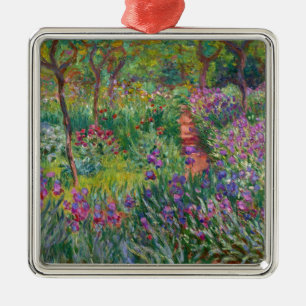 monet-blumen-vintage-der-schwertlilien-garten-in-g silbernes ornament
