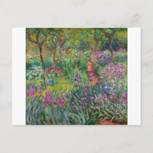monet blumen vintage die-schwertlilie-garten-in-gi postkarte