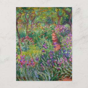 monet blumen vintage die-schwertlilie-garten-in-gi postkarte