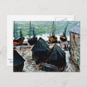 Monet - Boote am Strand bei Etretat Postkarte (Vorne/Hinten)