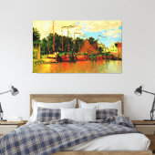 Monet - Boote in Zaandam, berühmtes Bild Leinwanddruck (Insitu (Schlafzimmer))