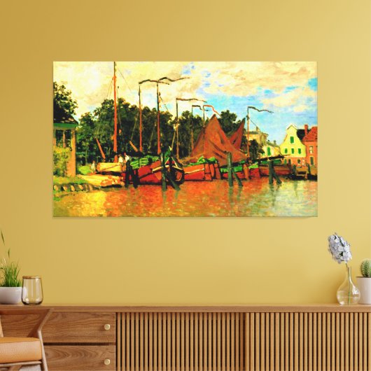 Monet - Boote in Zaandam, berühmtes Bild Leinwanddruck (Insitu (Wohnzimmer))