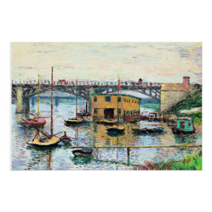 Monet - Brücke in Argenteuil an einem grauen Tag Poster