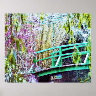 Monet-Brücke mit Blume Poster