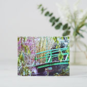 Monet-Brücke mit Blume Postkarte (Stehend Vorderseite)