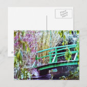 Monet-Brücke mit Blume Postkarte (Vorne/Hinten)