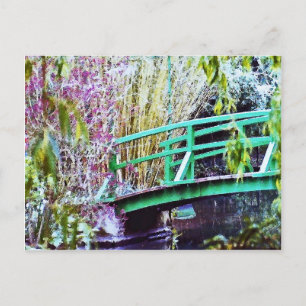 Monet-Brücke mit Blume Postkarte