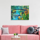 Monet-Brücke mit Iris Leinwanddruck (Insitu (Wohnzimmer))