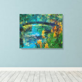 Monet-Brücke mit Iris Leinwanddruck (Insitu (Holzboden))