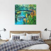 Monet-Brücke mit Iris Leinwanddruck (Insitu (Schlafzimmer))