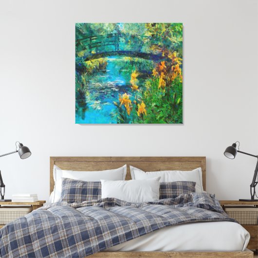 Monet-Brücke mit Iris Leinwanddruck (Insitu (Schlafzimmer))