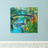 Monet-Brücke mit Iris Leinwanddruck (Insitu (Holzboden))