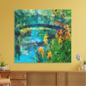 Monet-Brücke mit Iris Leinwanddruck (Insitu (Wohnzimmer))