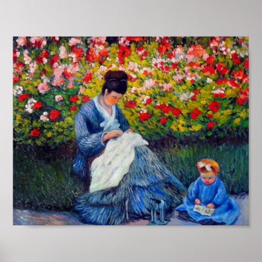 Monet Camille and Child in Artist's Garden Poster (Vorne)