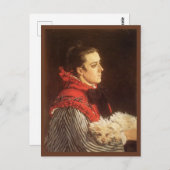 Monet - Camille mit einem kleinen Hund Postkarte (Vorne/Hinten)