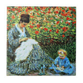 Monet - Camille Monet und Kind Fliese (Vorderseite)
