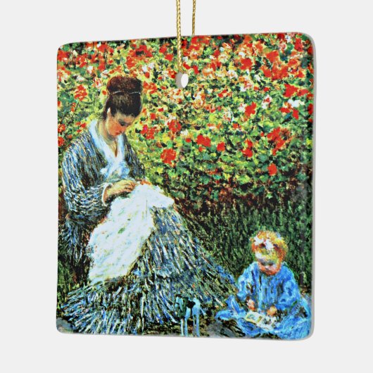 Monet - Camille Monet und Kind Keramikornament (Links)