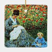 Monet - Camille Monet und Kind Keramikornament (Rückseite)