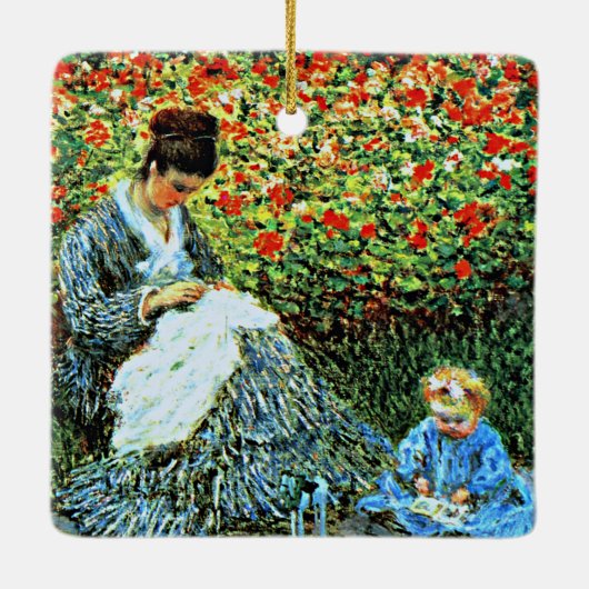 Monet - Camille Monet und Kind Keramikornament (Rückseite)