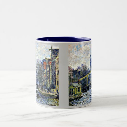 Monet: Canal in Amsterdam Zweifarbige Tasse (Mittel)