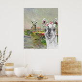 Monet Champ Tulipes und der Extravagante Llama Poster (Küche)