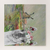 Monet Champ Tulipes und der Extravagante Llama Puzzle (Horizontal)