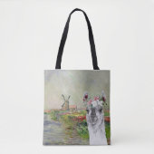Monet Champ Tulipes und der Extravagante Llama Tasche (Vorderseite)