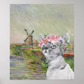 Monet Champ Tulipes und Extravagante Katze Poster (Vorne)