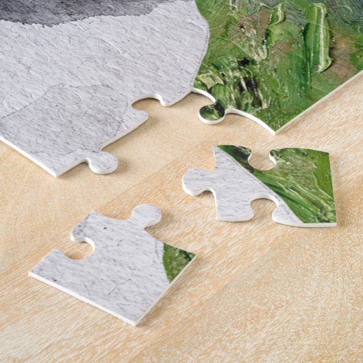 Monet Champ Tulipes und Extravagante Katze Puzzle (Seite)