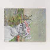 Monet Champ Tulipes und Extravagante Katze Puzzle (Horizontal)