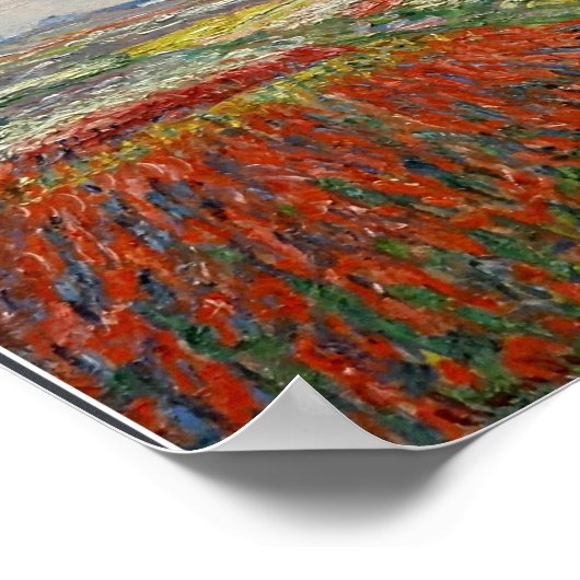 Monet - Champs de Tulipes en Hollande Poster (Ecke)