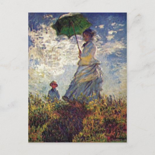 Monet, Claude Camille Monet und Sohn Jean auf dem Postkarte (Vorderseite)