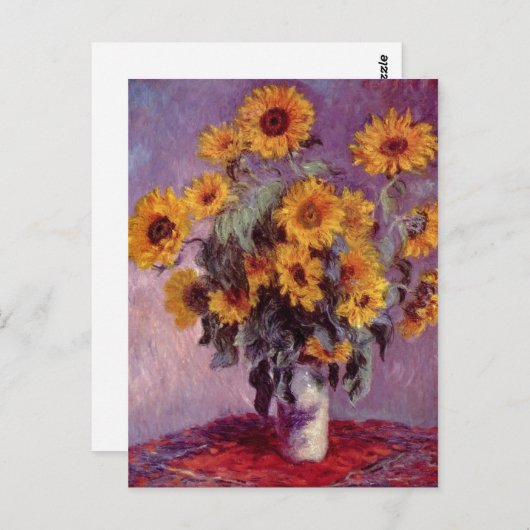 Monet, Claude Stilleben mit Sonnenblumen 1881 Tech Postkarte (Vorne/Hinten)