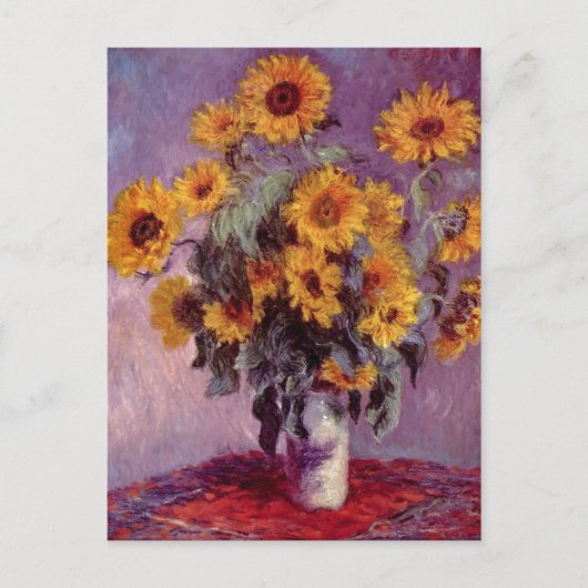 Monet, Claude Stilleben mit Sonnenblumen 1881 Tech Postkarte (Vorderseite)