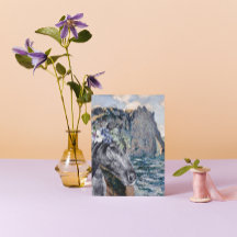 Monet Cliff of Aval & Black Horse Grußkarte
