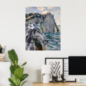 Monet Cliff of Aval & Black Horse Poster (Heimbüro)