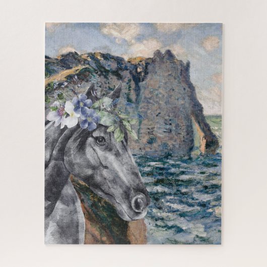 Monet Cliff of Aval & Black Horse Puzzle (Vertikal)