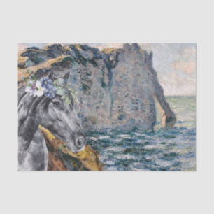 Monet Cliff von Aval & Black Horse Seidenpapier
