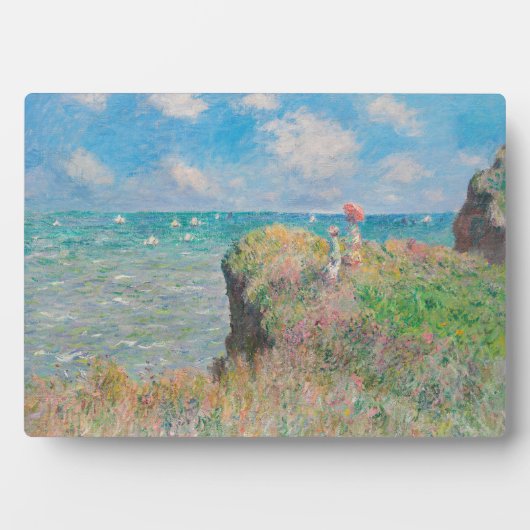 Monet Cliff Walk bei Pourvil Impressionist Malerei Fotoplatte (Vorderseite)