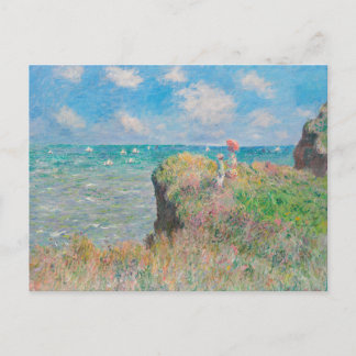 Monet Cliff Walk bei Pourvil Impressionist Malerei Postkarte