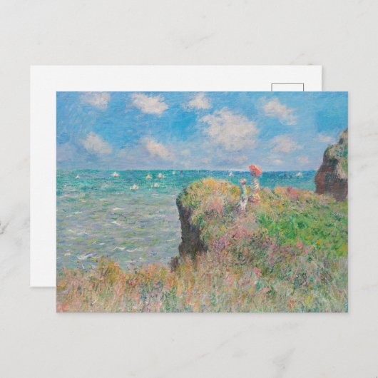 Monet Cliff Walk bei Pourvil Impressionist Malerei Postkarte (Vorne/Hinten)