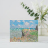 Monet Cliff Walk bei Pourvil Impressionist Malerei Postkarte (Stehend Vorderseite)