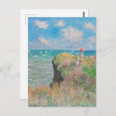 Monet Cliff Walk bei Pourvil Impressionist Malerei Postkarte (Vorne/Hinten)