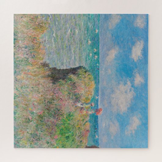 Monet Cliff Walk bei Pourvil Impressionist Malerei Puzzle (Horizontal)