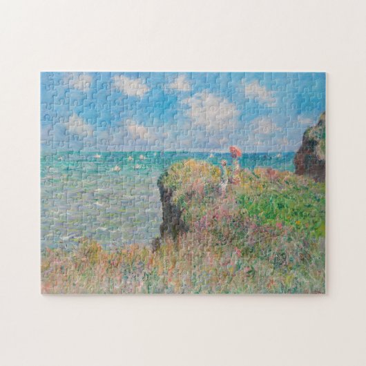 Monet Cliff Walk bei Pourvil Impressionist Malerei Puzzle (Horizontal)