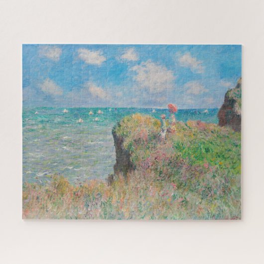 Monet Cliff Walk bei Pourvil Impressionist Malerei Puzzle (Horizontal)