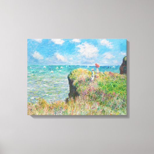 Monet Cliff Walk bei Pourville Leinwanddruck (Vorderseite)