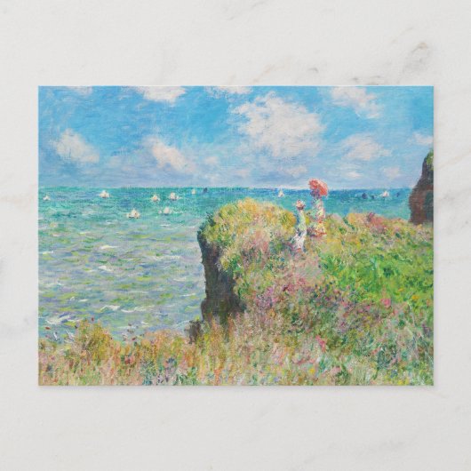 Monet Cliff Walk bei Pourville Postkarte (Vorderseite)